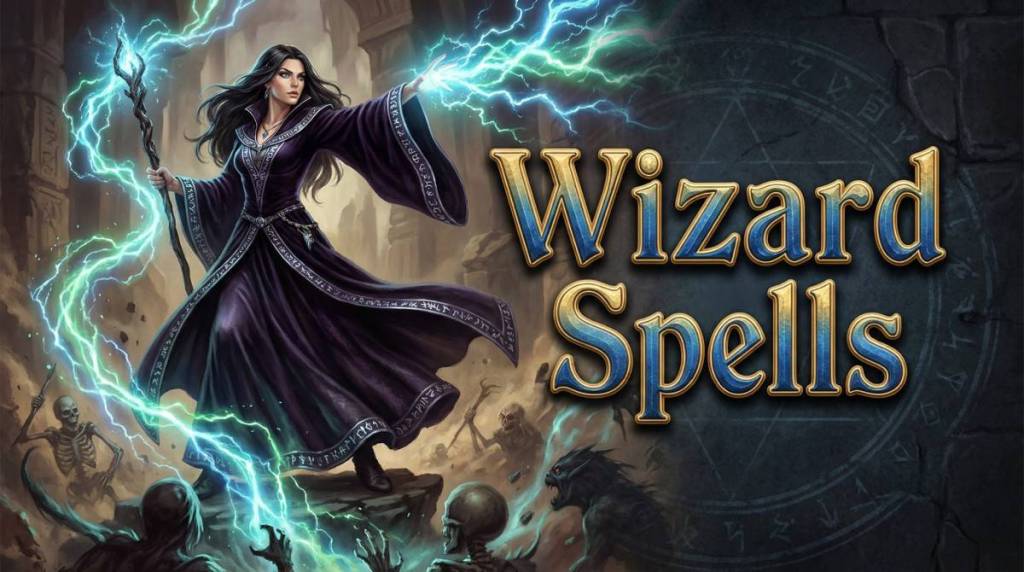Female Wizard casting magic.