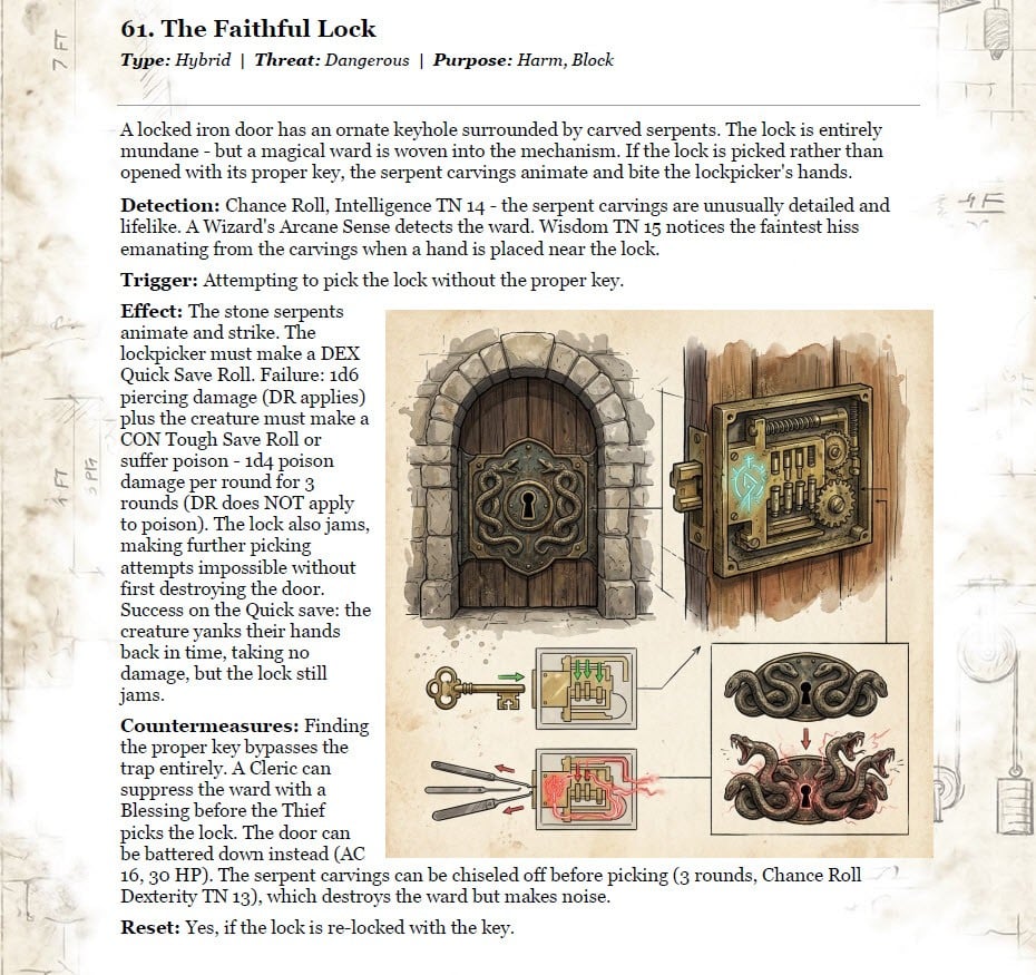 A dungeon trap for locked doors.