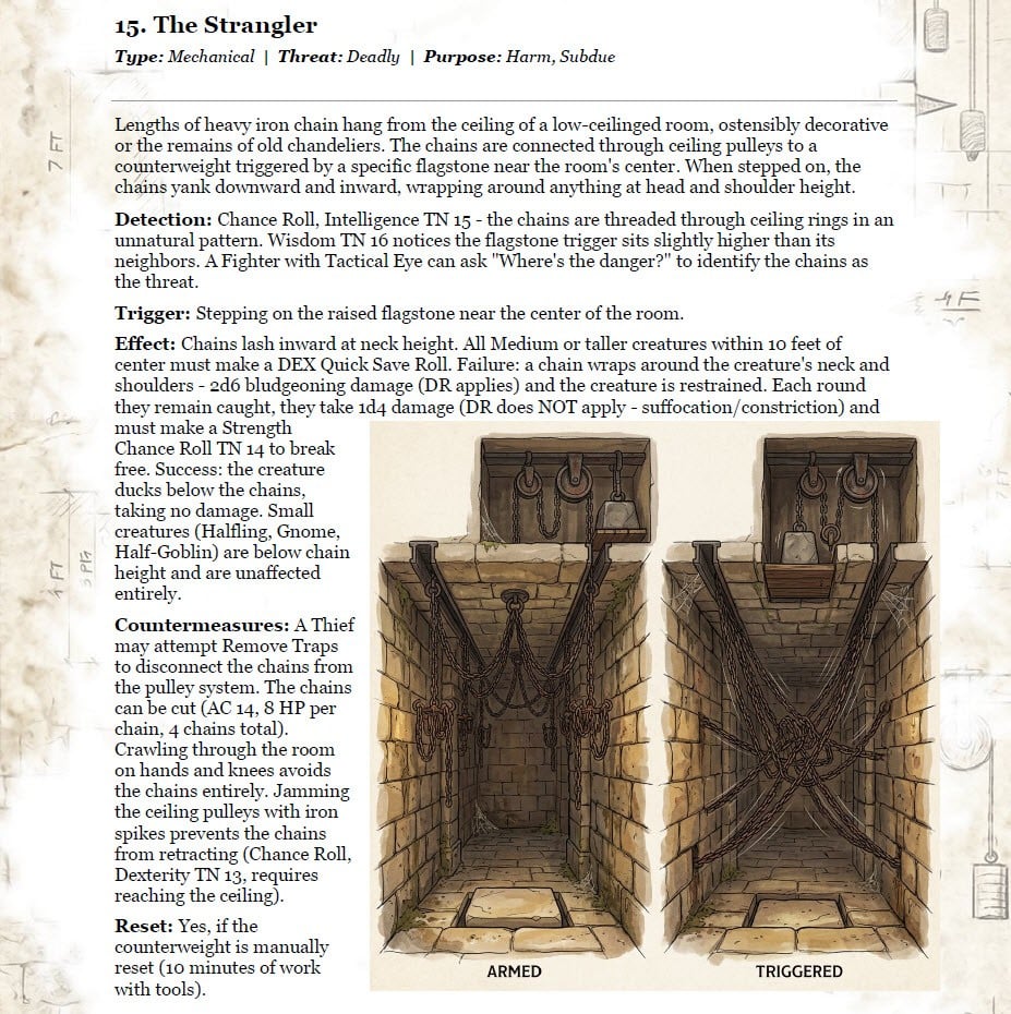 A dungeon trap made of chains.